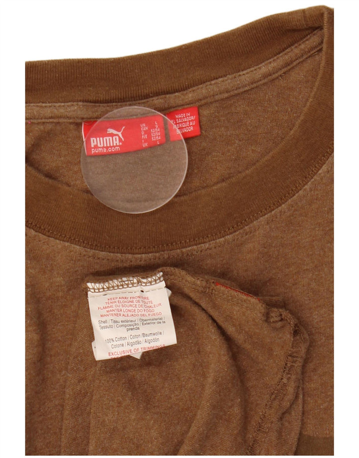 Puma Mens Regular Fit Graphic T-Shirt Top Large Brown Cotton