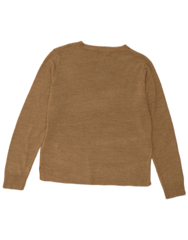 Maglione maglione con scollo a barca da donna Marks & Spencer UK 12 Acrilico beige medio