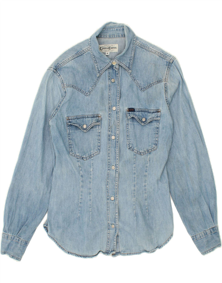 GENERAL COMPANY Womens Denim Shirt UK 14 Medium Blue Cotton Vintage General Company and Second-Hand General Company from Messina Hembry 