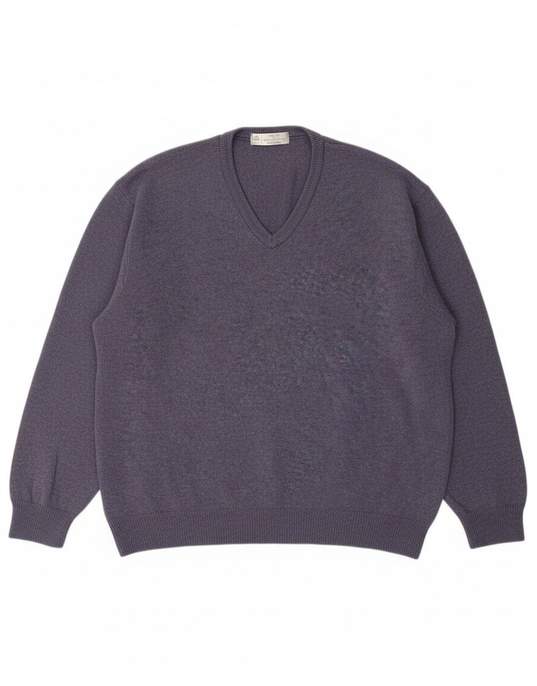 MARKS & SPENCER Mens V-Neck Jumper Sweater XL Blue Lambswool