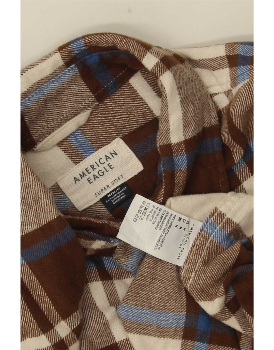 American Eagle Camisa De Franela De Algodón A Cuadros Marrón Medio Para Hombre