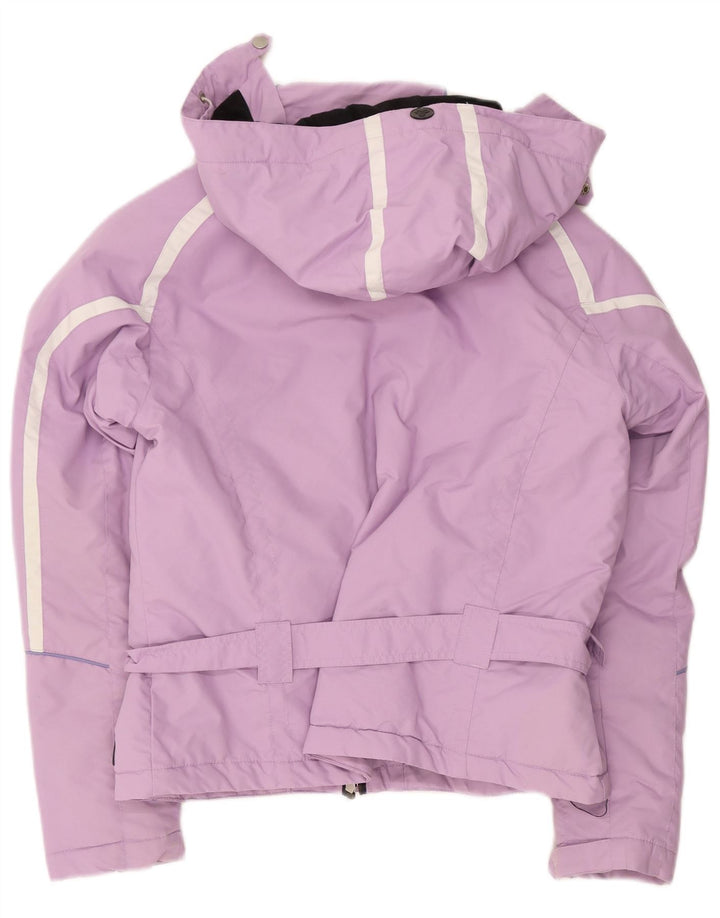 Brugi Womens Hooded Ski Jacket UK 16 Large Purple Colourblock Polyester
