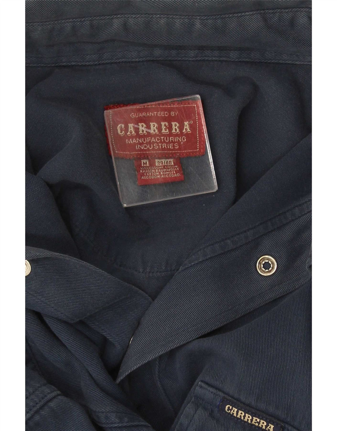 Carrera Camisa Vaquera Hombre Talla 39/40 Mediana Azul Marino Algodón
