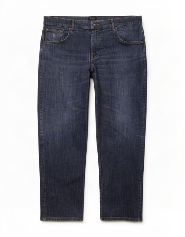 Мужские прямые джинсы Gant Tyler Regular с низкой талией W40 L30 Темно-синие
