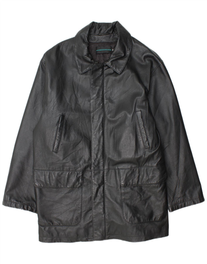 Metropolitan Mens Leather Jacket EU 54 2XL Black Leather