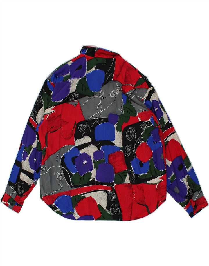 VINTAGE Womens Oversized Longline Shirt Blouse UK 14 Large Multicoloured Vintage Vintage and Second-Hand Vintage from Messina Hembry 