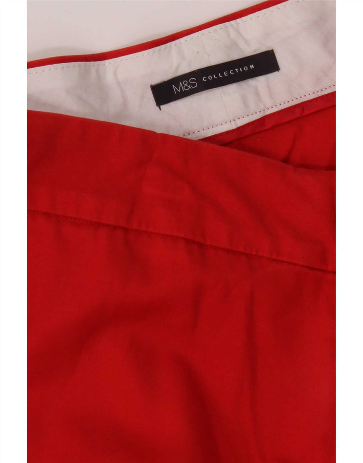 Marks & Spencer Womens Straight Capri Trousers W34 L22 Red