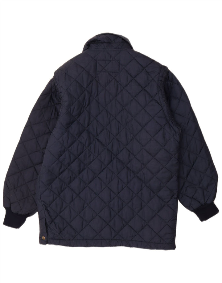 EUROPÆISK PROJEKT Herre quiltet jakke UK 34 XS Navy Blue