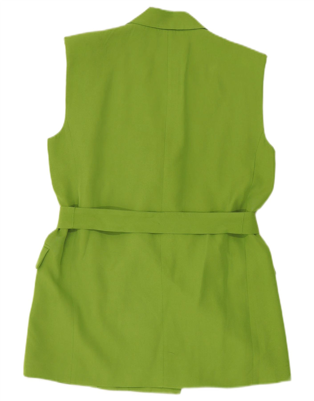 Zara Womens Sleeveless Double Breasted Blazer Jacket UK 14 Medium Green
