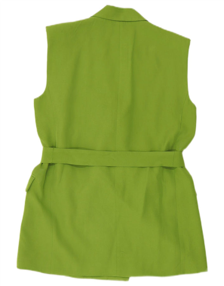 Zara Womens Sleeveless Double Breasted Blazer Jacket UK 14 Medium Green