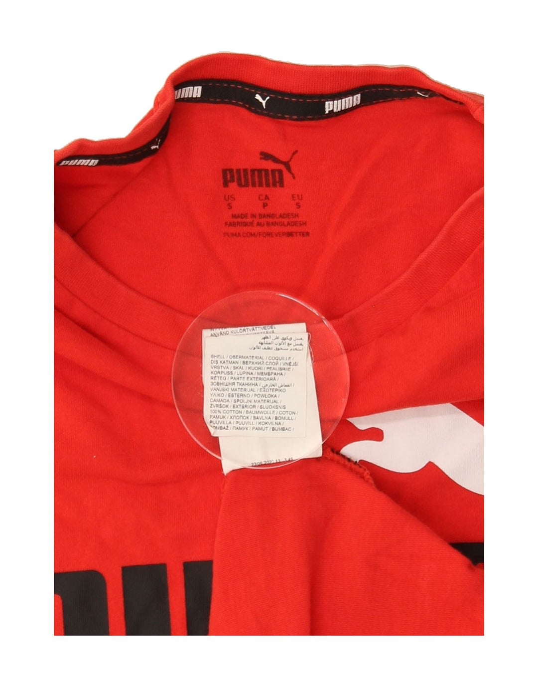 PUMA Mens Graphic T-Shirt Top Small Red Cotton Vintage Puma and Second-Hand Puma from Messina Hembry 