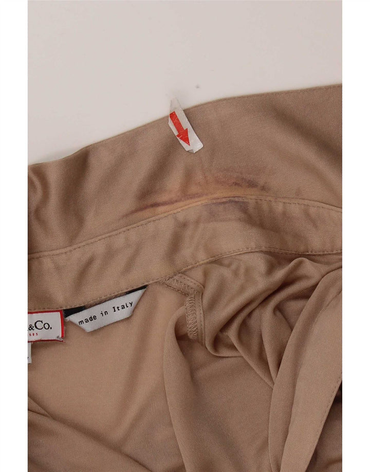 Max & Co. Womens Long Sleeve Polo Shirt UK 12 Medium Beige