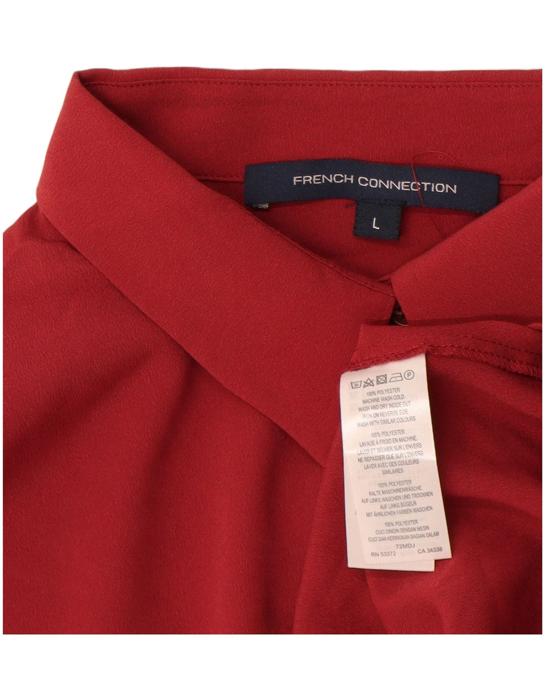 French Connection Womens Short Sleeve Shirt Blouse UK 16 Large Red
