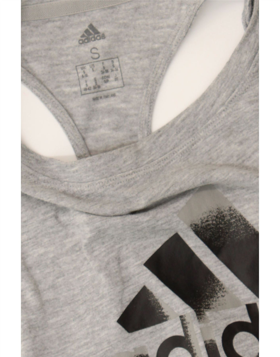 ADIDAS Womens Graphic Vest Top UK 8/10 Small Grey Vintage Adidas and Second-Hand Adidas from Messina Hembry 