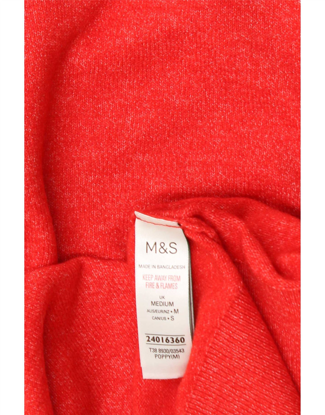 Marks & Spencer Dame Rullehals sweater UK 14 Medium Orange