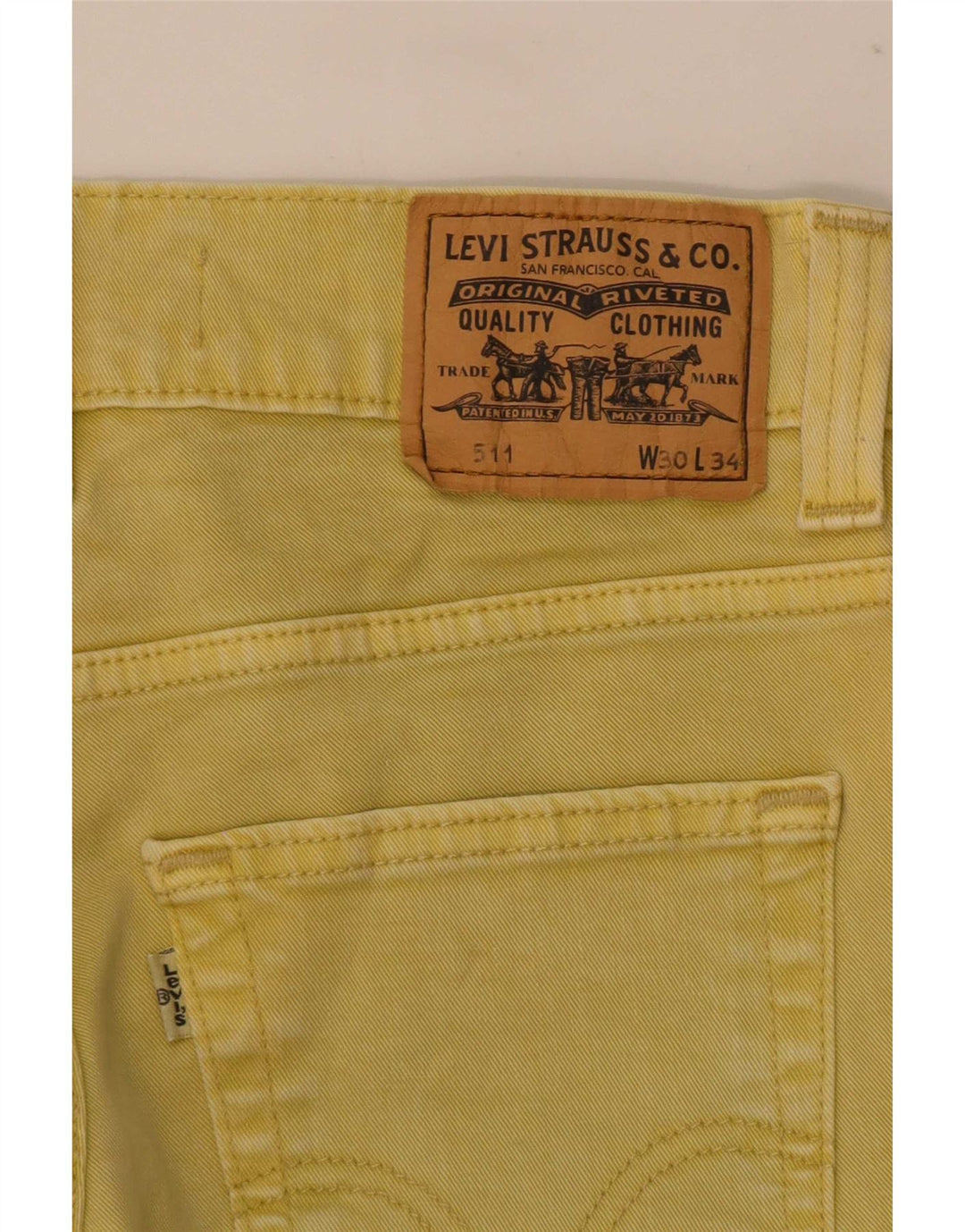 Levi's Mens 511 Slim Jeans W30 L34 sárga