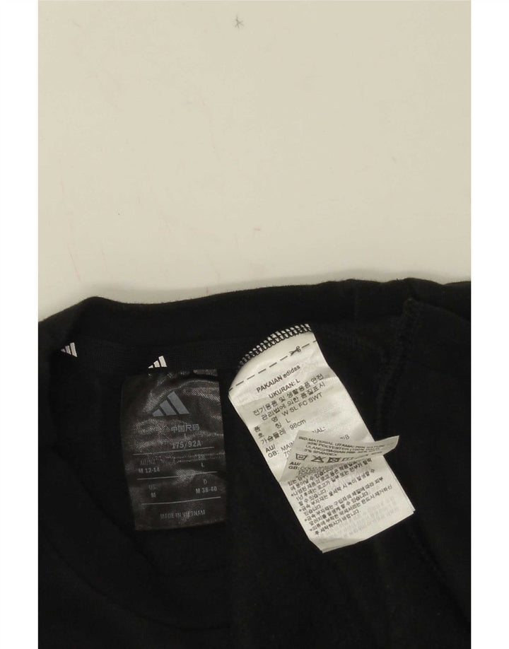 Adidas Womens Crop Oversized Sweatshirt Jumper UK 12/14 Medium Black Cotton