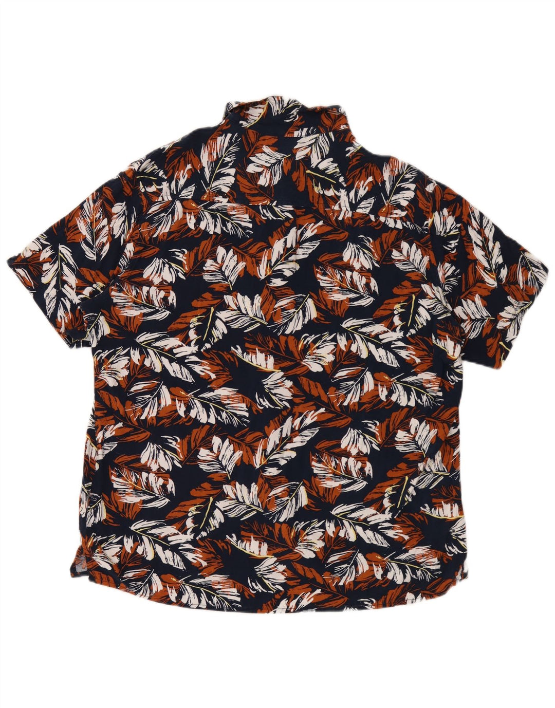 Chaps Mens Short Sleeve Shirt XL Blue Floral Rayon
