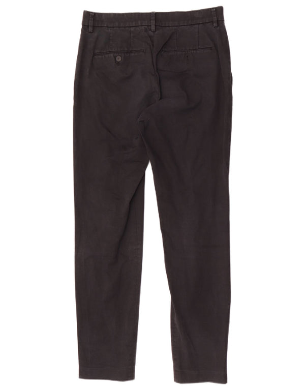 Zara Mens Slim Chino Trousers EU 38 Small W30 L29 Black Cotton