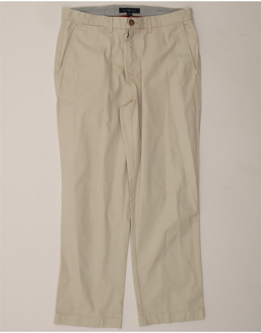 TOMMY HILFIGER Mens Straight Chino Trousers W34 L30 Off White Cotton Vintage Tommy Hilfiger and Second-Hand Tommy Hilfiger from Messina Hembry 