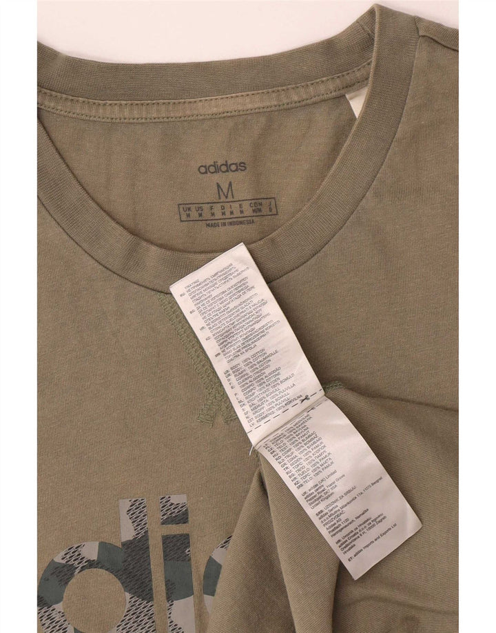 Adidas Mens Graphic T-Shirt Top Medium Khaki Cotton