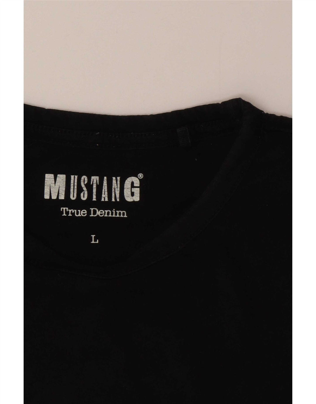 Mustang Mens T-Shirt Top Large Black