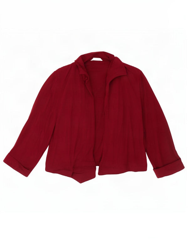 Marks & Spencer Womens Crop 3/4-ærmet cardigantrøje UK 18 XL Burgundy