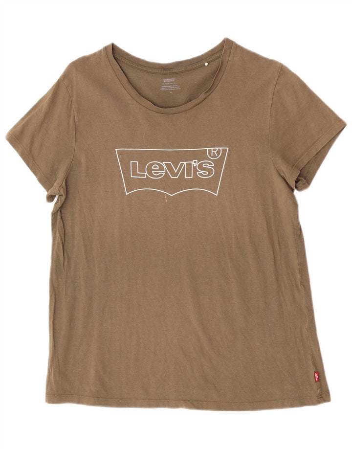 T-shirt grafica da donna Levi's Top UK 14 Medium Khaki
