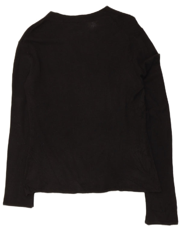 Mossimo Top da donna a maniche lunghe UK 14 Large Nero Acrilico