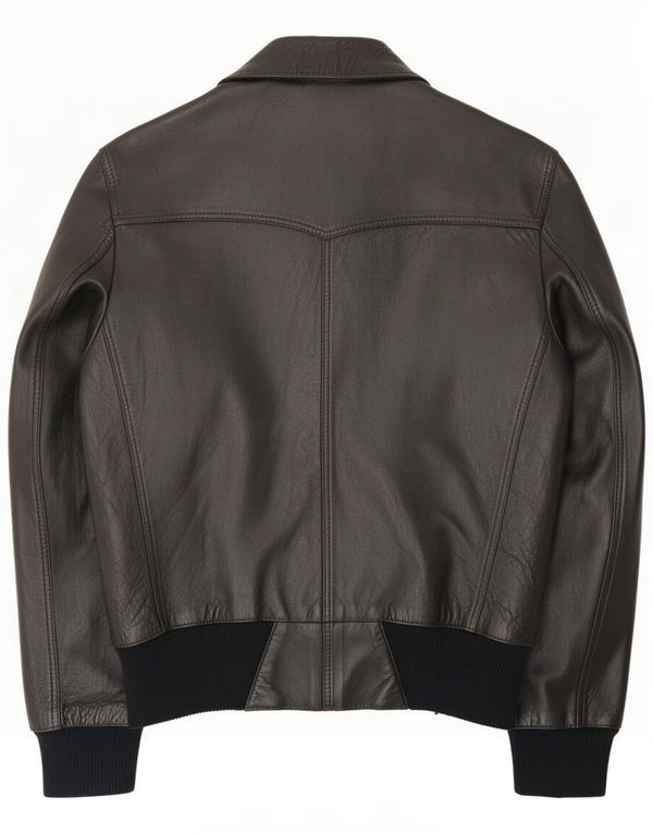 Vintage Mens Leather Jacket IT 52 XL Black