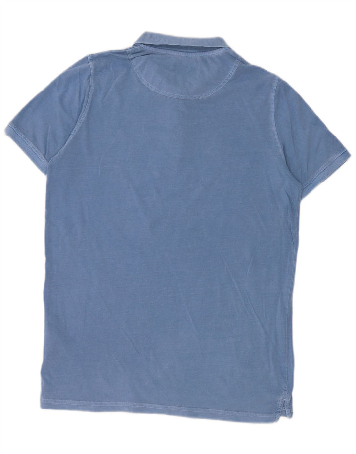 LYLE & SCOTT Boys Polo Shirt 14-15 Years Blue Cotton