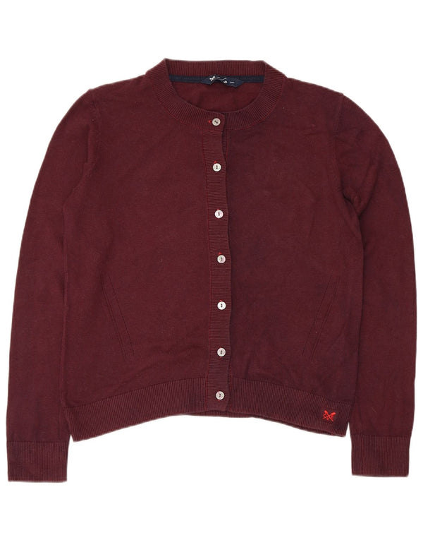 Crew Clothing Pulover cardigan pentru femei UK 10 Small Burgundy Viscose