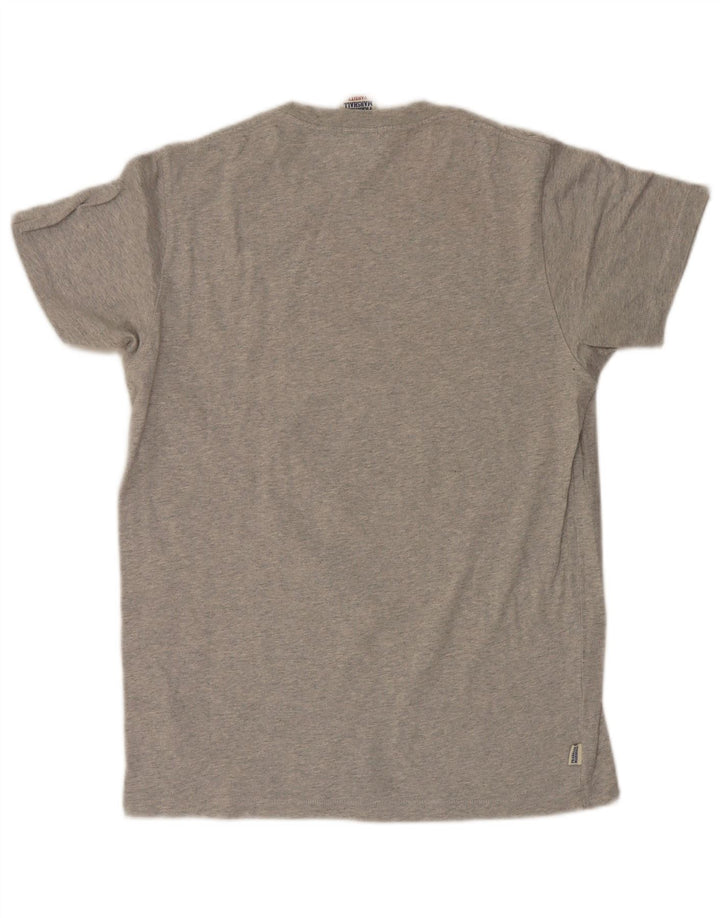 Franklin Marshall Mens Graphic T-Shirt Top Medium Grey Cotton