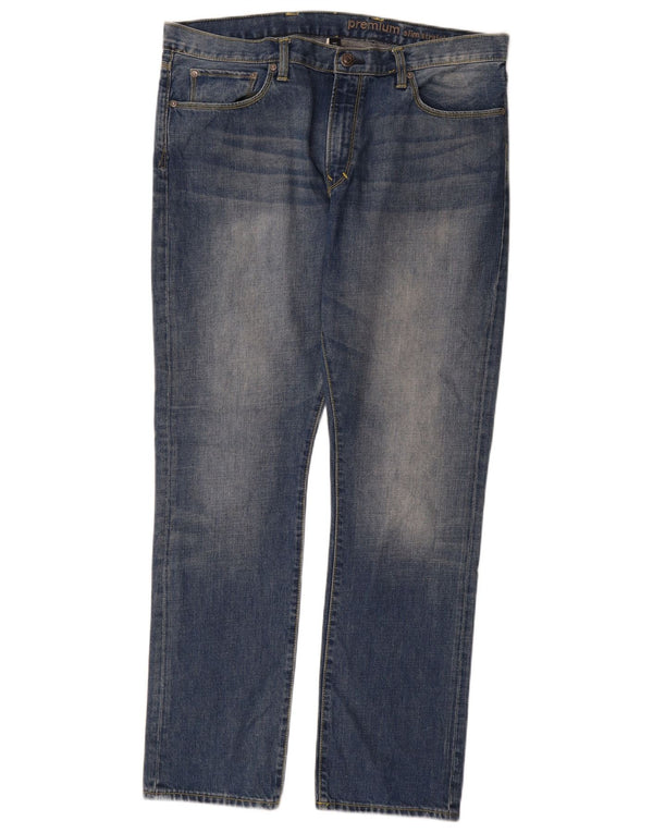 Gap Mens Premium Slim Straight Jeans W36 L32 Blue Cotton