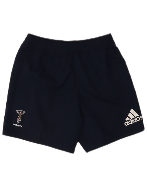 Adidas Mens Graphic Sport Shorts Small  Navy Blue Polyester