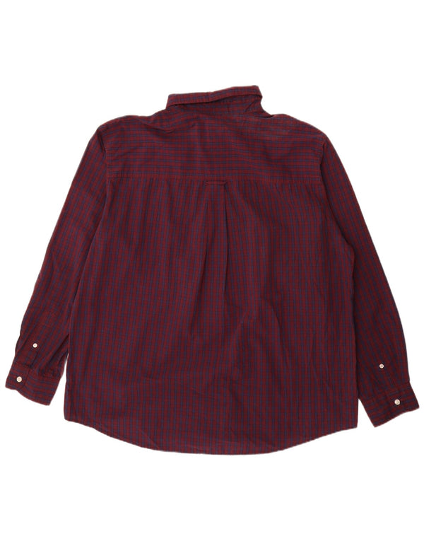 Koszula męska Chaps Easy Care XL, bawełniana w bordową kratkę