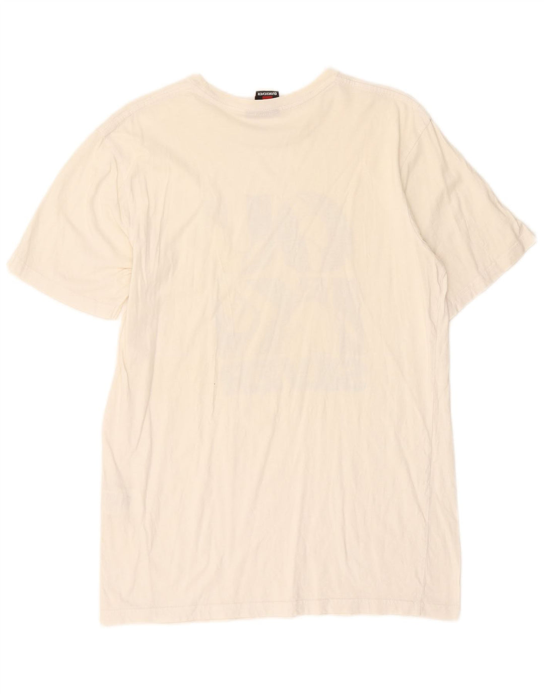 Quiksilver Mens Graphic T-Shirt Top Medium Off White Cotton
