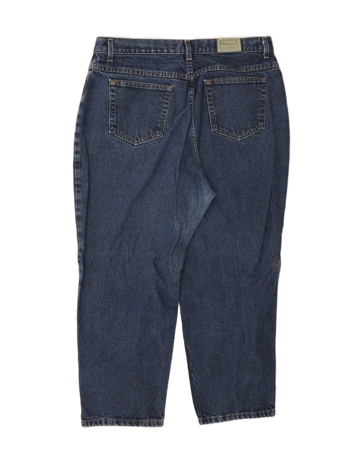 L.L.BEAN Womens Cropped Jeans W38 L26 Navy Blue Cotton Vintage L.L.Bean and Second-Hand L.L.Bean from Messina Hembry 