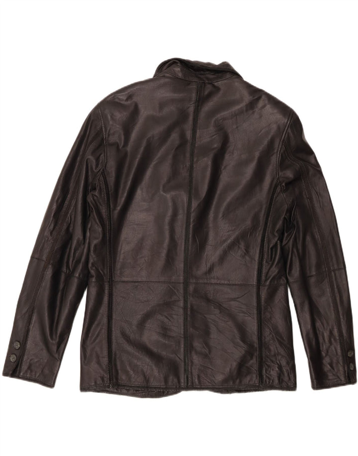 Milestone Mens Leather Jacket IT 48 Medium Black Leather