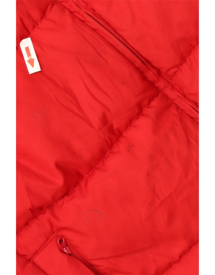 Nike Boys Hooded Padded Jacket 7-8 Years XL Red Colourblock Polyester