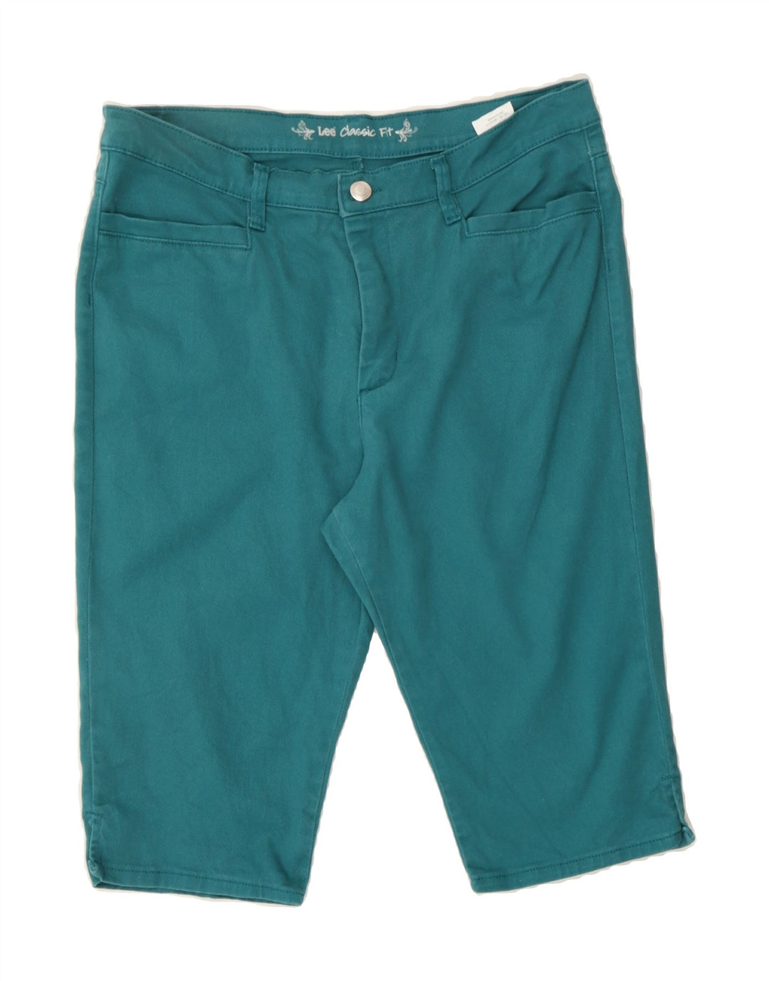 LEE Womens Classic Fit Bermuda Shorts US 3 Small W34 Turquoise Cotton Vintage Lee and Second-Hand Lee from Messina Hembry 