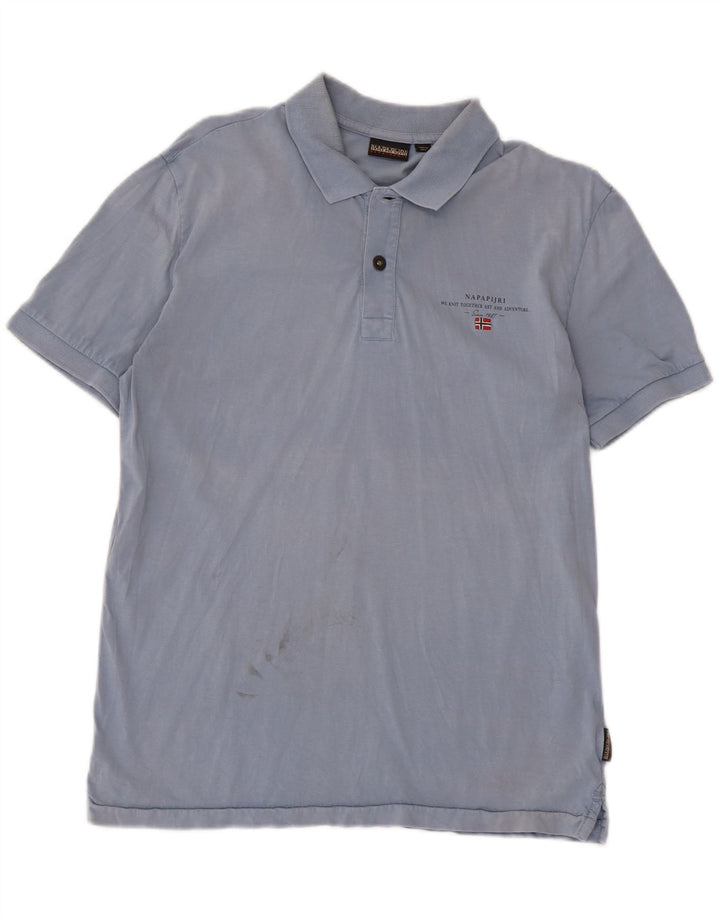 NAPAPIJRI Mens Geographic Polo Shirt Large Blue