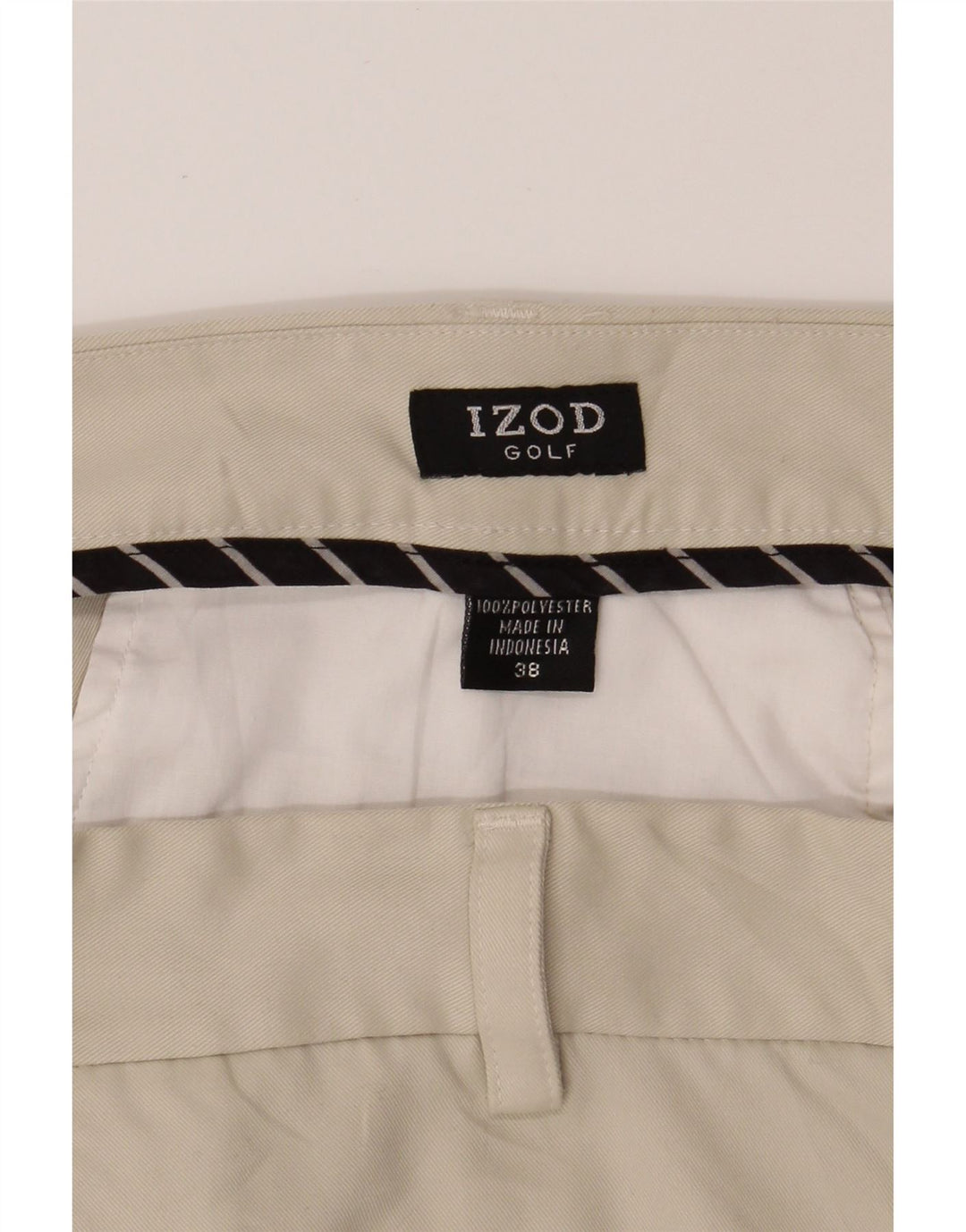 IZOD Mens Chino Shorts W38 XL  Beige Polyester Vintage Izod and Second-Hand Izod from Messina Hembry 