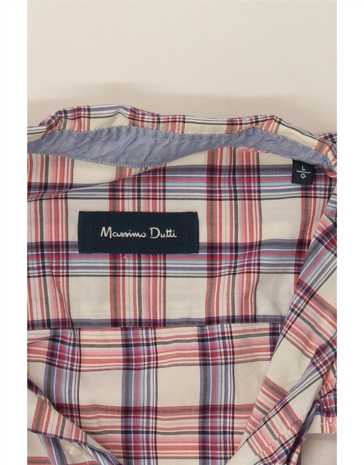 MASSIMO DUTTI Mens Shirt Large Red Check Cotton Vintage Massimo Dutti and Second-Hand Massimo Dutti from Messina Hembry 