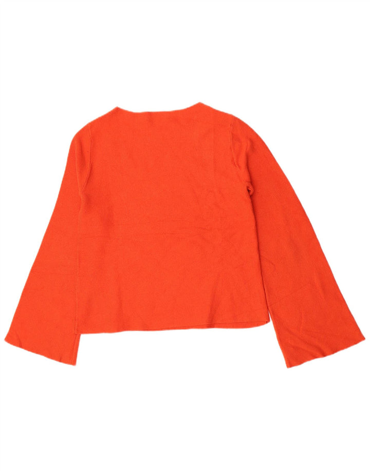 Oasis Womens Top Long Sleeve UK 6 XS Orange Viscose