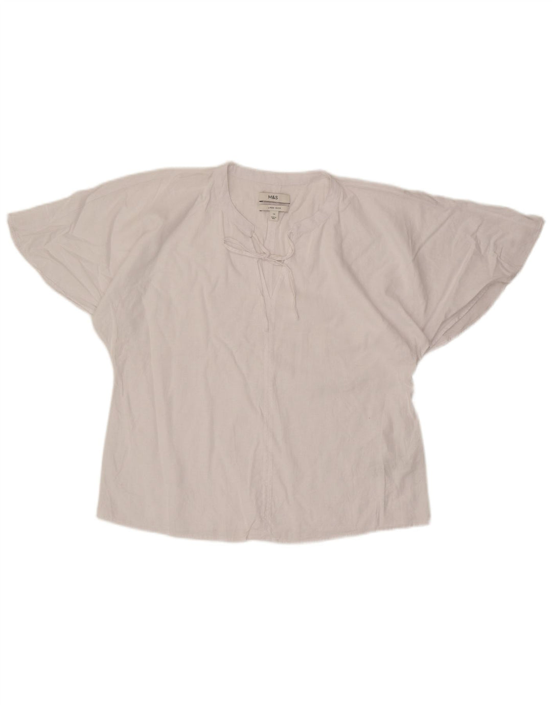 Camicetta da donna Marks & Spencer Top UK 12 Lino bianco medio