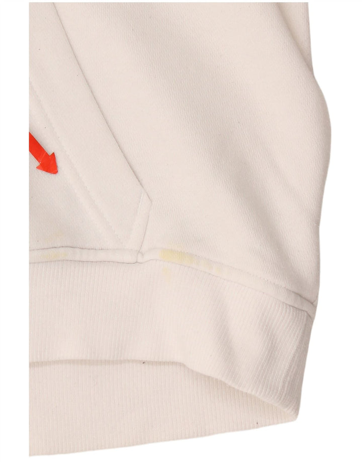 Adidas Mens Graphic Hoodie Jumper Medium White Cotton