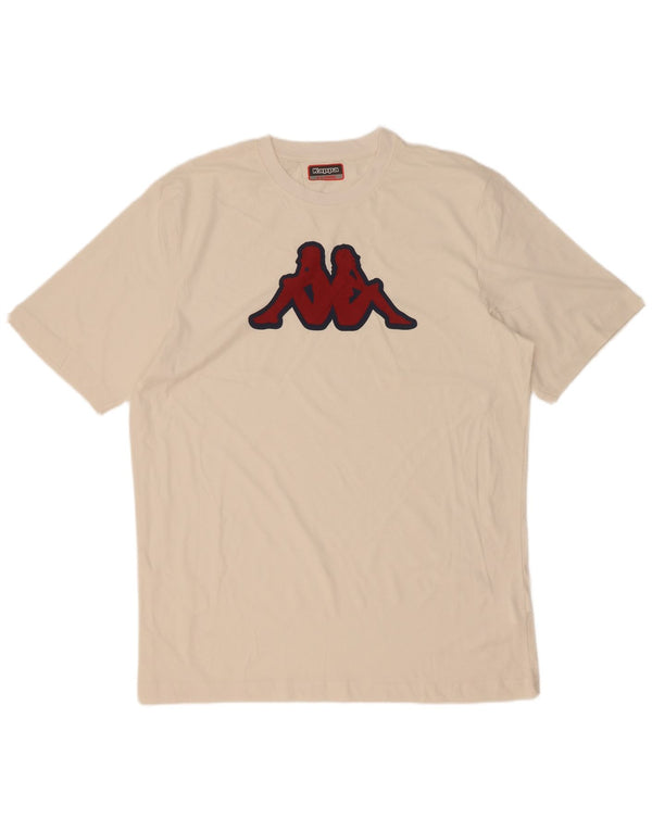 Kappa Mens Graphic T-Shirt Top XL White Cotton