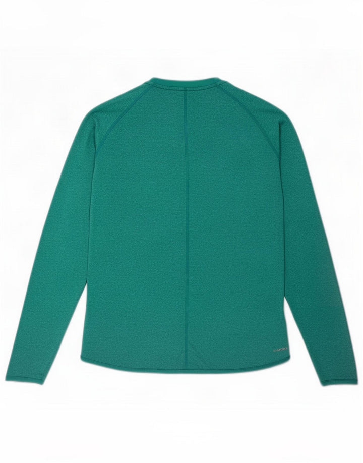 Reebok Damen Top Langarm UK 14 Large Green Polyester