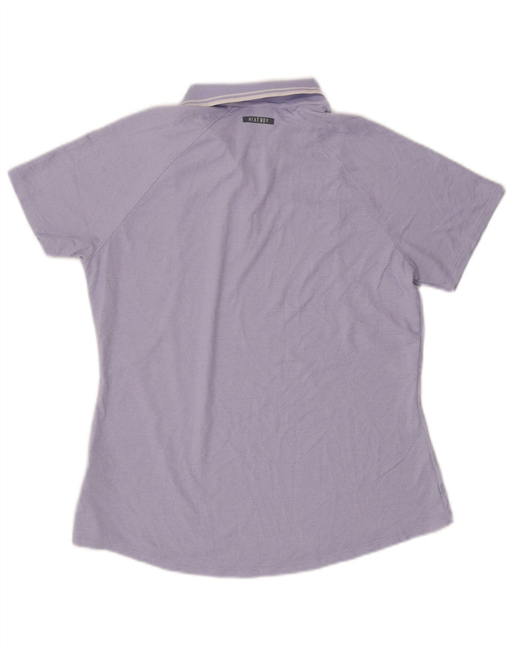 ADIDAS Womens Polo Shirt UK 14 Large Purple Polyester